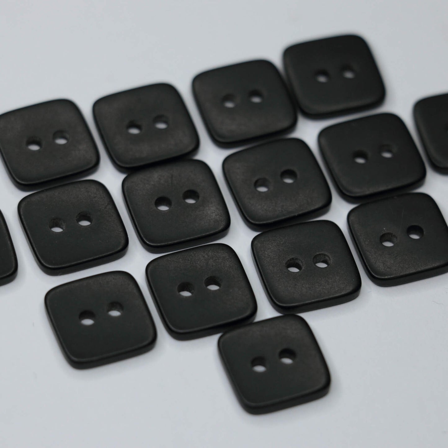 11mm Black Square 2-Hole Buttons 15pk