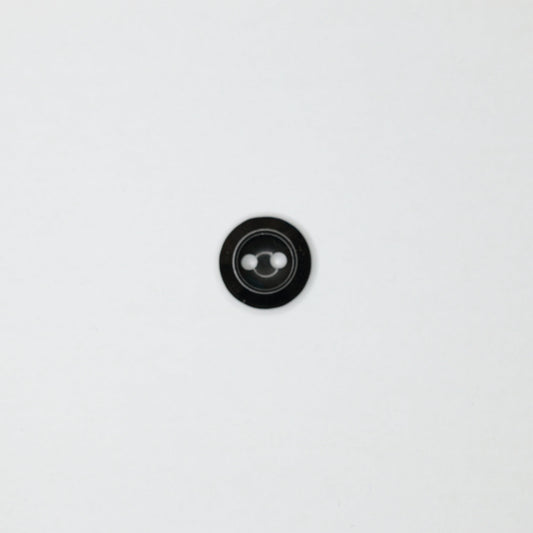 12mm Black Glossy Plastic 2H Buttons 20pk