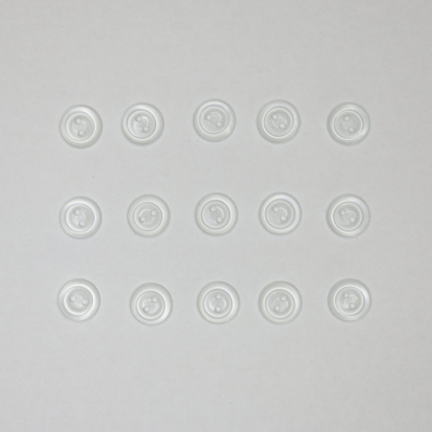 12mm Clear Translucent 2-Hole Buttons 15pk