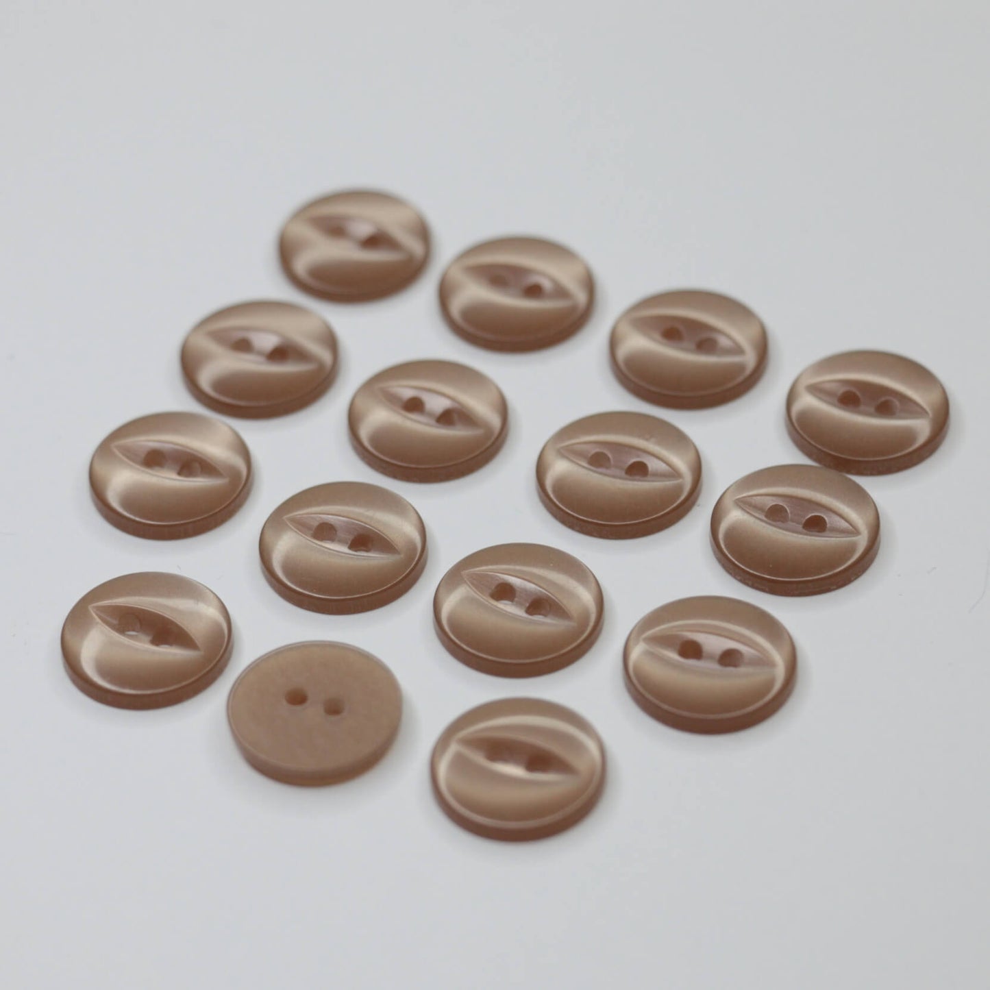 13mm Mocha 2-Hole Buttons 15pk