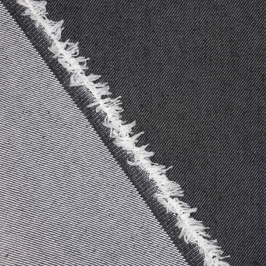 13oz Grey-Black Stretch Denim 1m