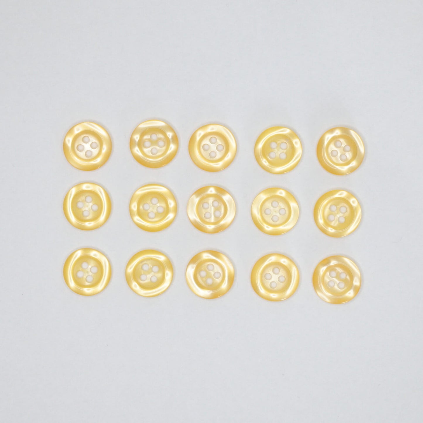14mm Orange Pearlescent Plastic 4-Hole Buttons 15pk