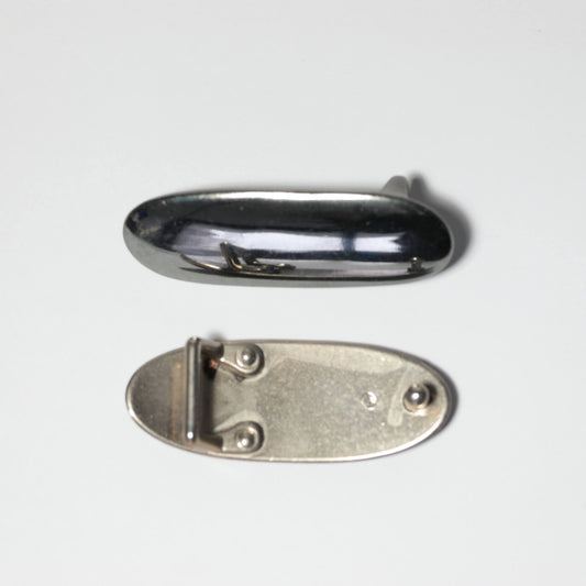 15mm Bronze Silver Oval Belt Buckle 2pk