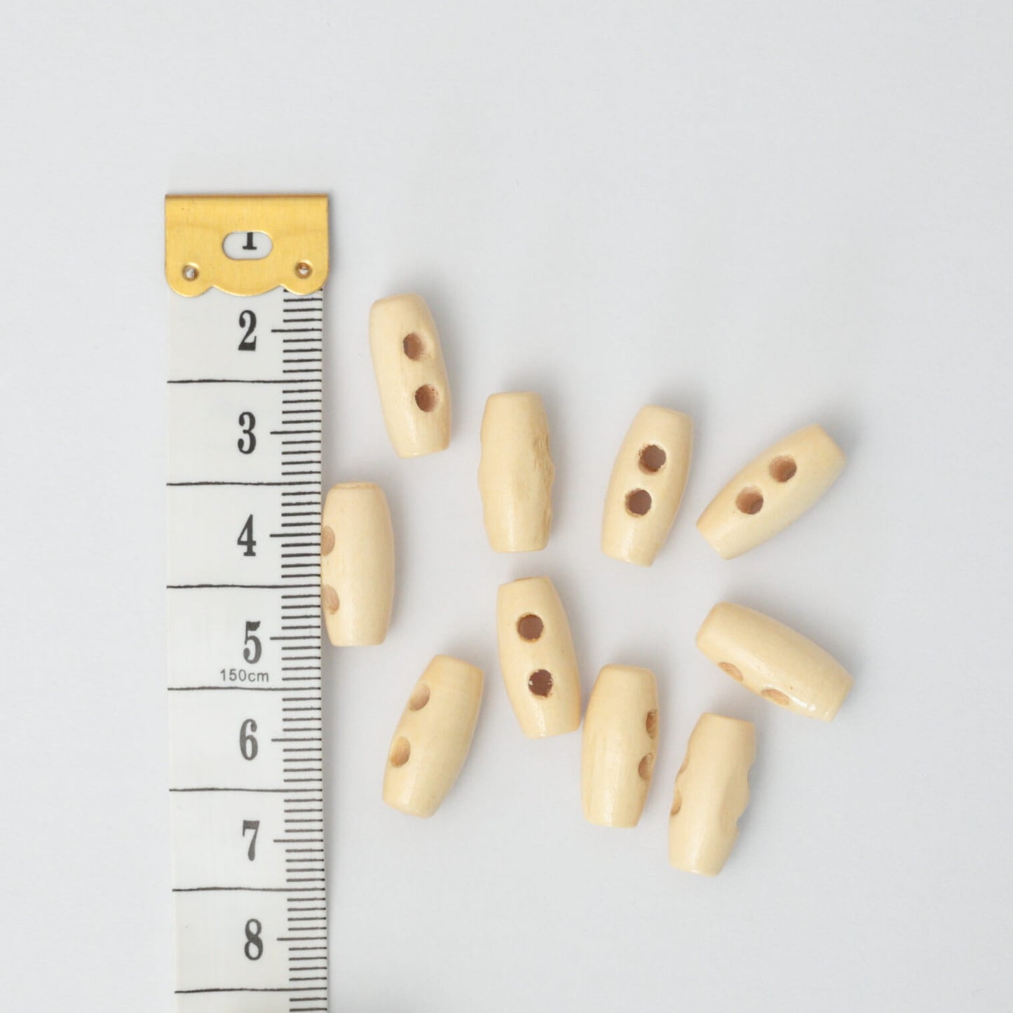 15mm Cream Mini 2-Hole Toggle Buttons 10pk