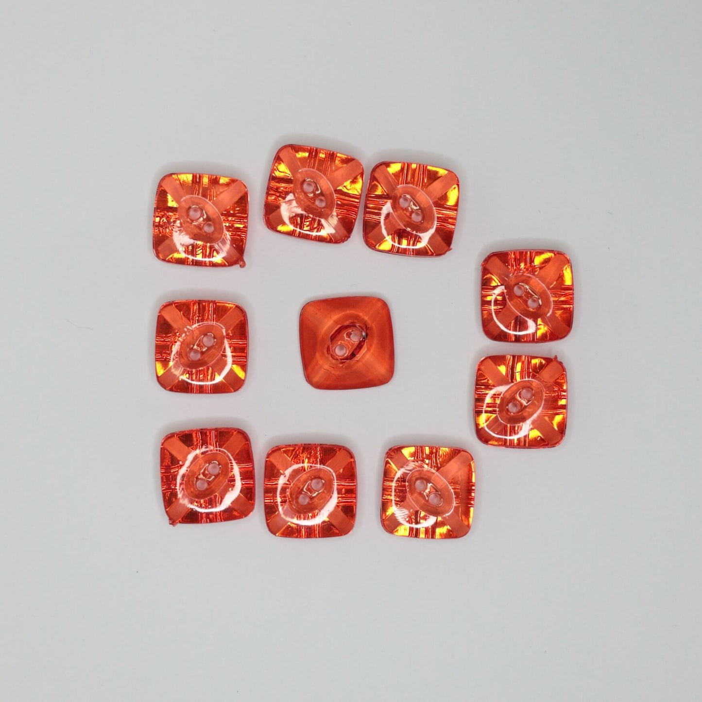 16mm Cube Red 2H Buttons 10pk