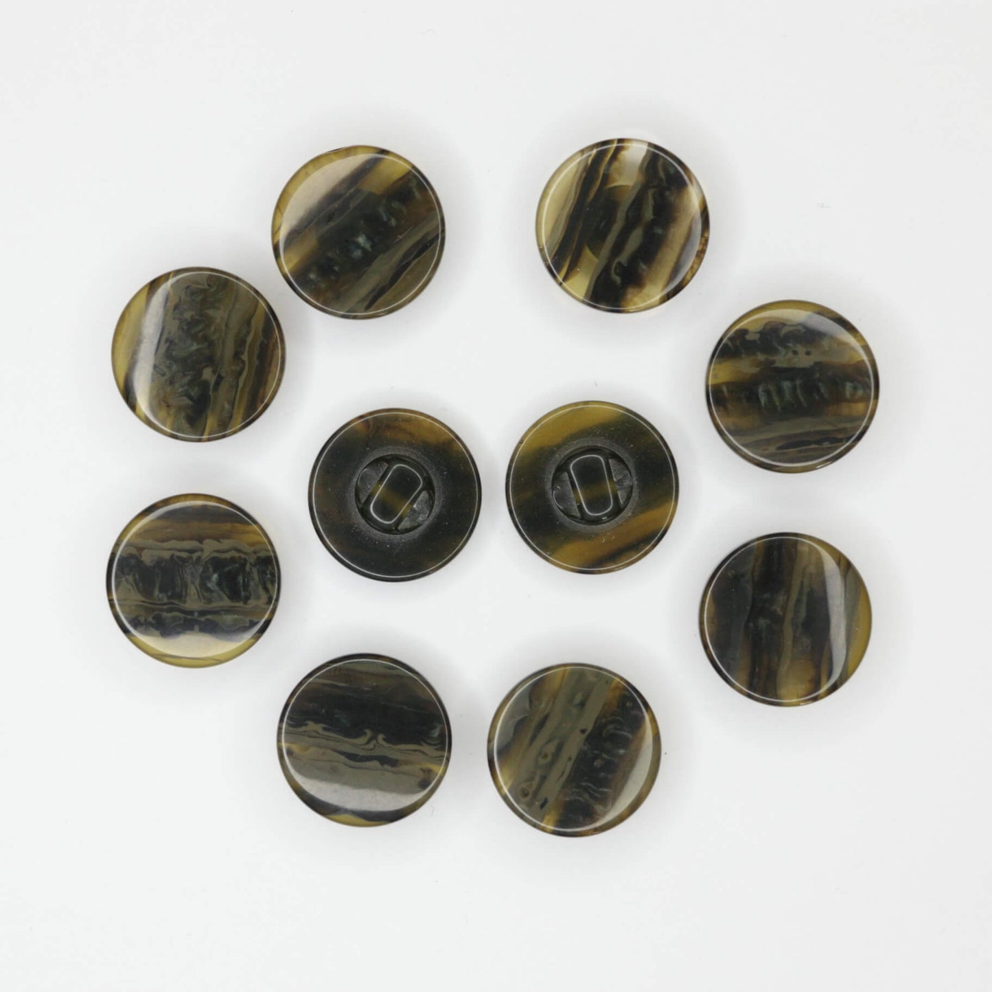 17mm Brown Marbled Shank-Hole Buttons 10pk