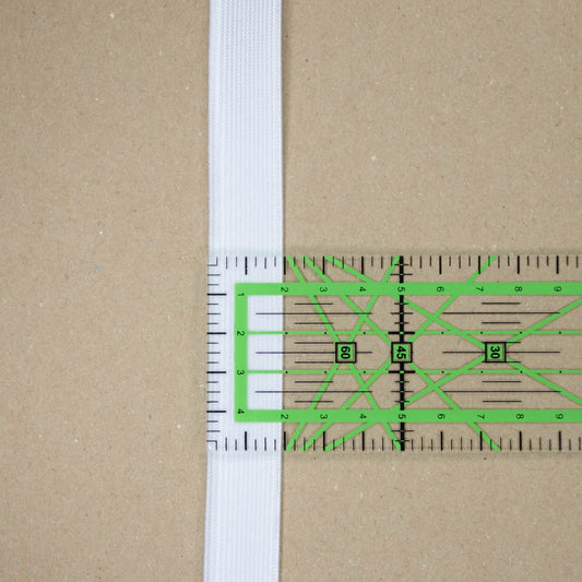 19mm White Loom Elastic 1m