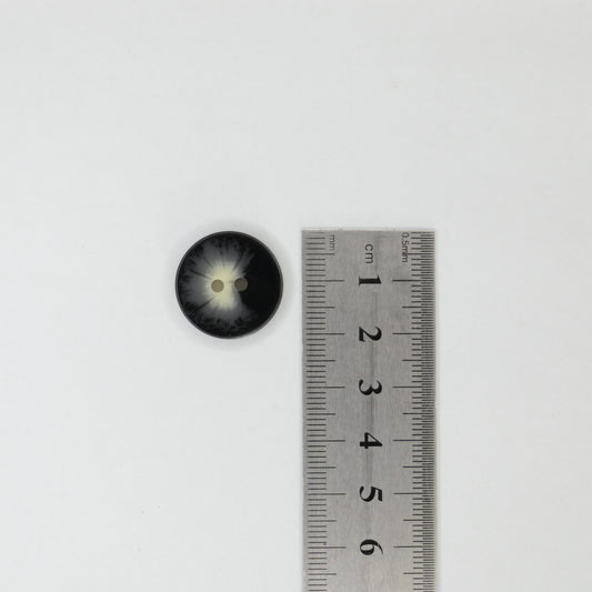 20mm Black & Cream Marble-Look 2-Hole Buttons 10pk