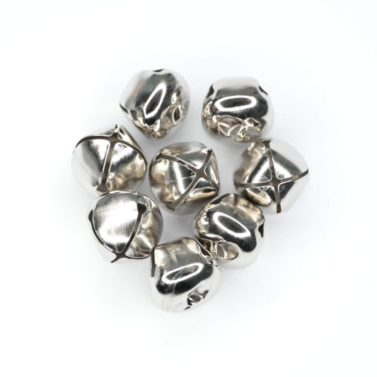 20mm Silver Jingle Bells 8pk