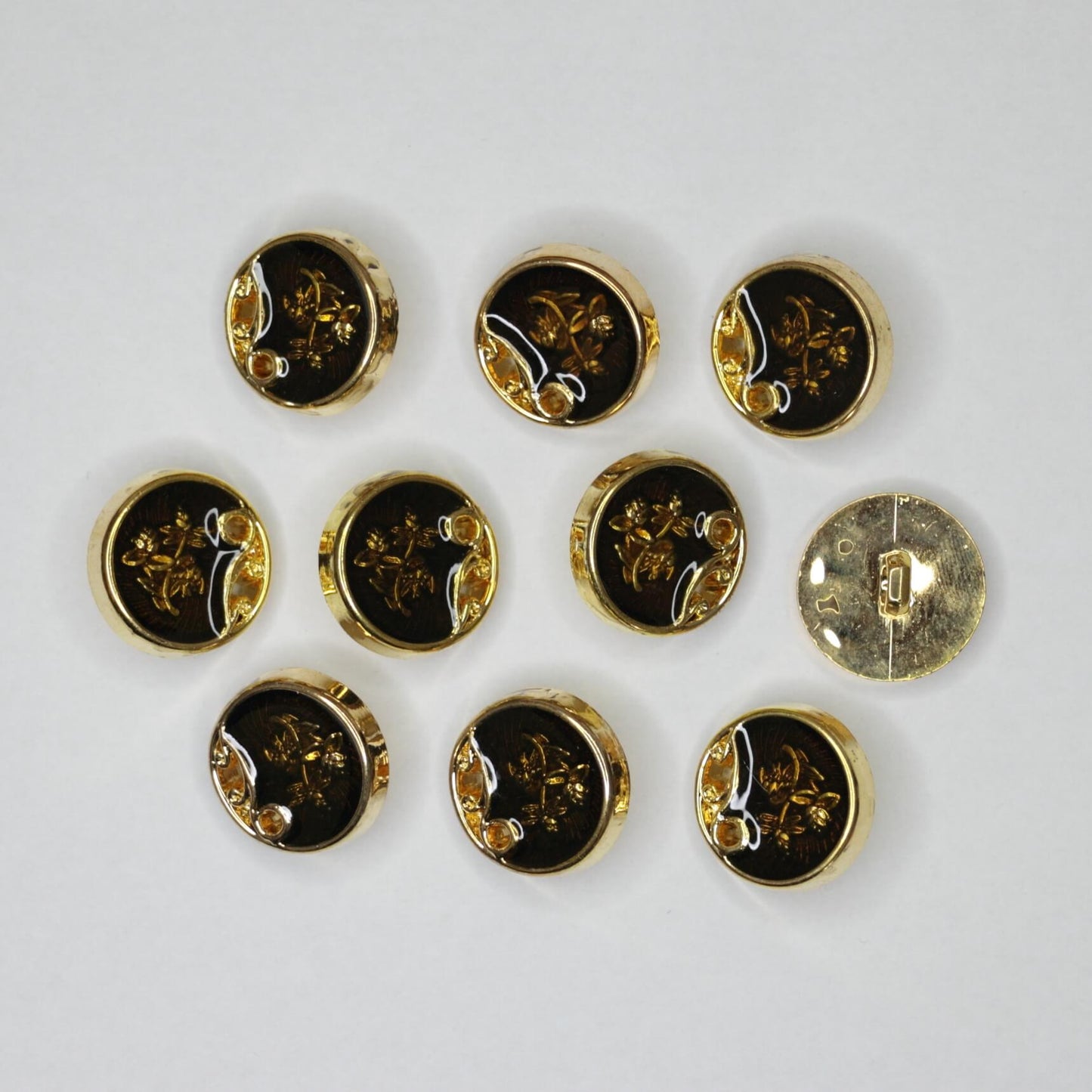 21mm Gold Floral Shank-Hole Buttons 10pk