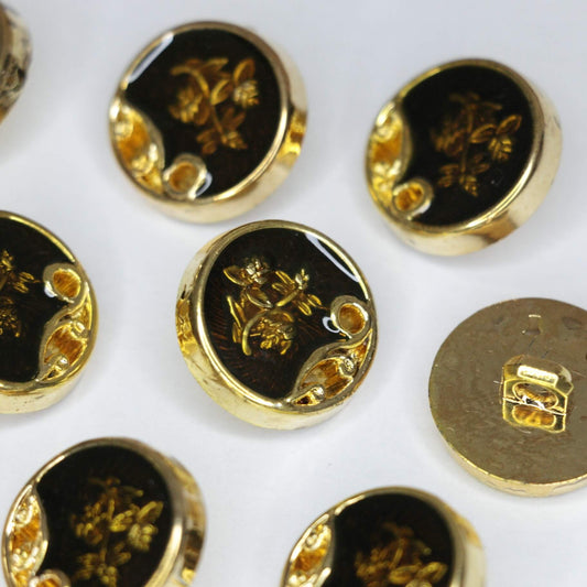 21mm Gold Floral Shank-Hole Buttons 10pk