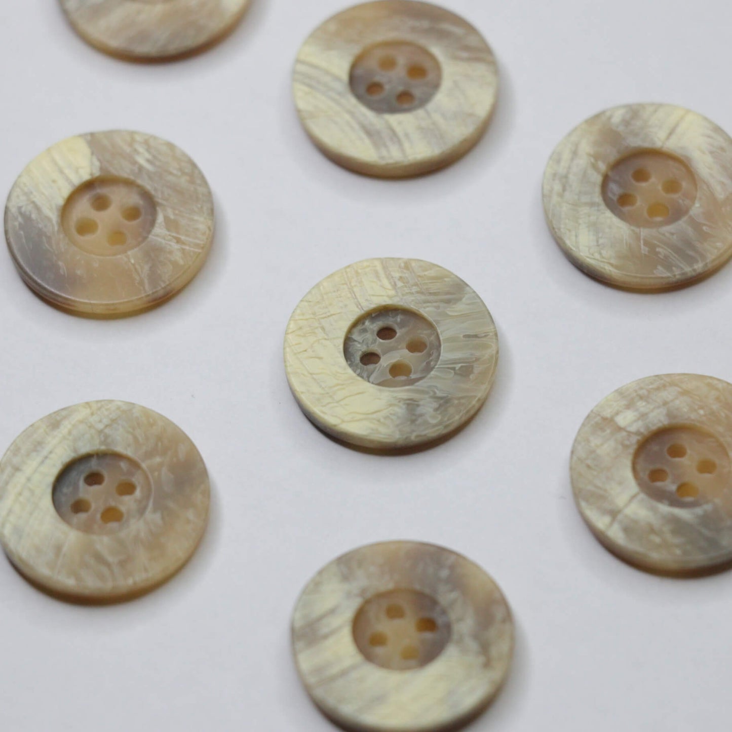 21mm Tan Faux Shell 4-Hole Buttons 10pk