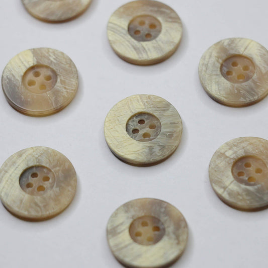 21mm Tan Faux Shell 4-Hole Buttons 10pk