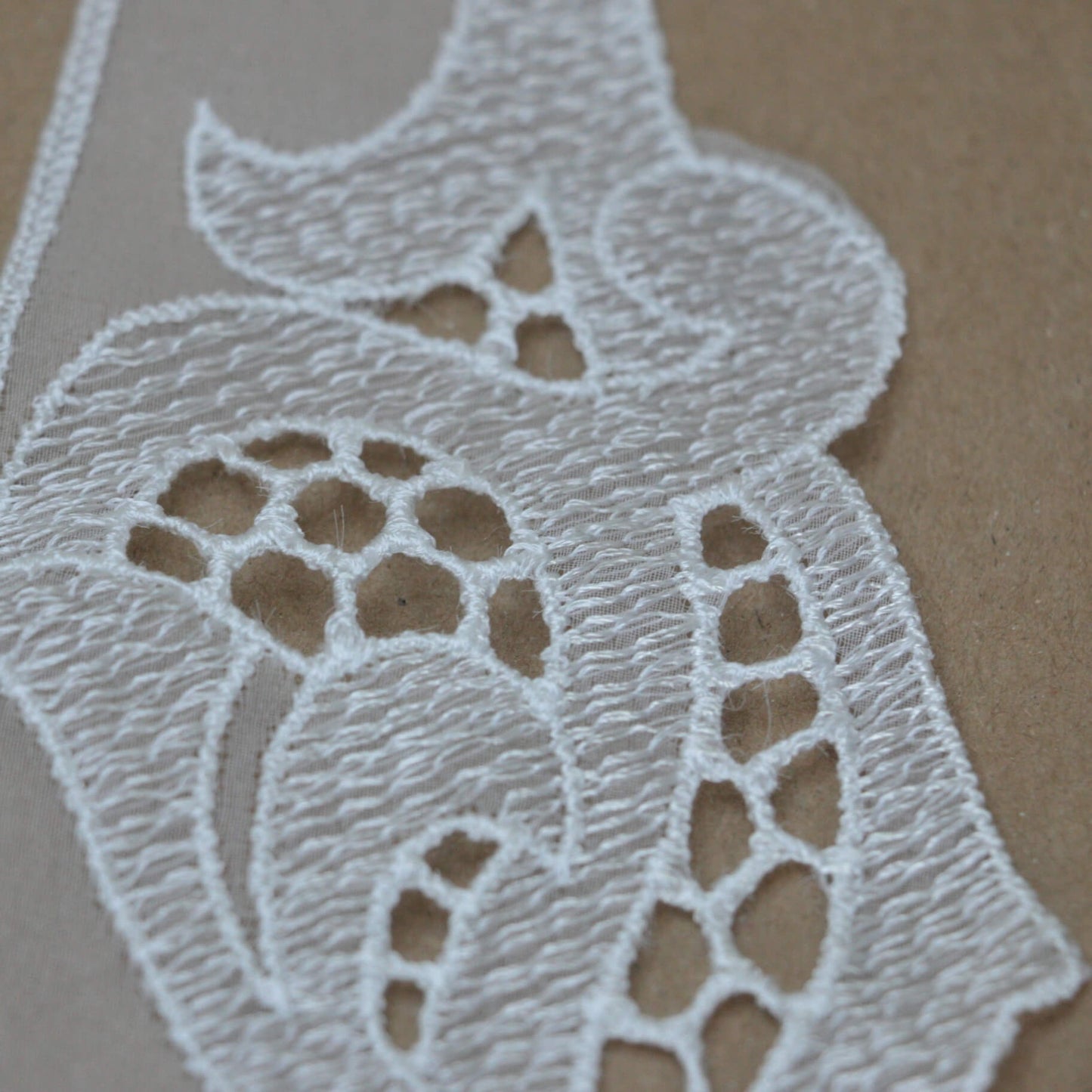 22cm x 10cm Pair White Lace Collars With Embroidered Design