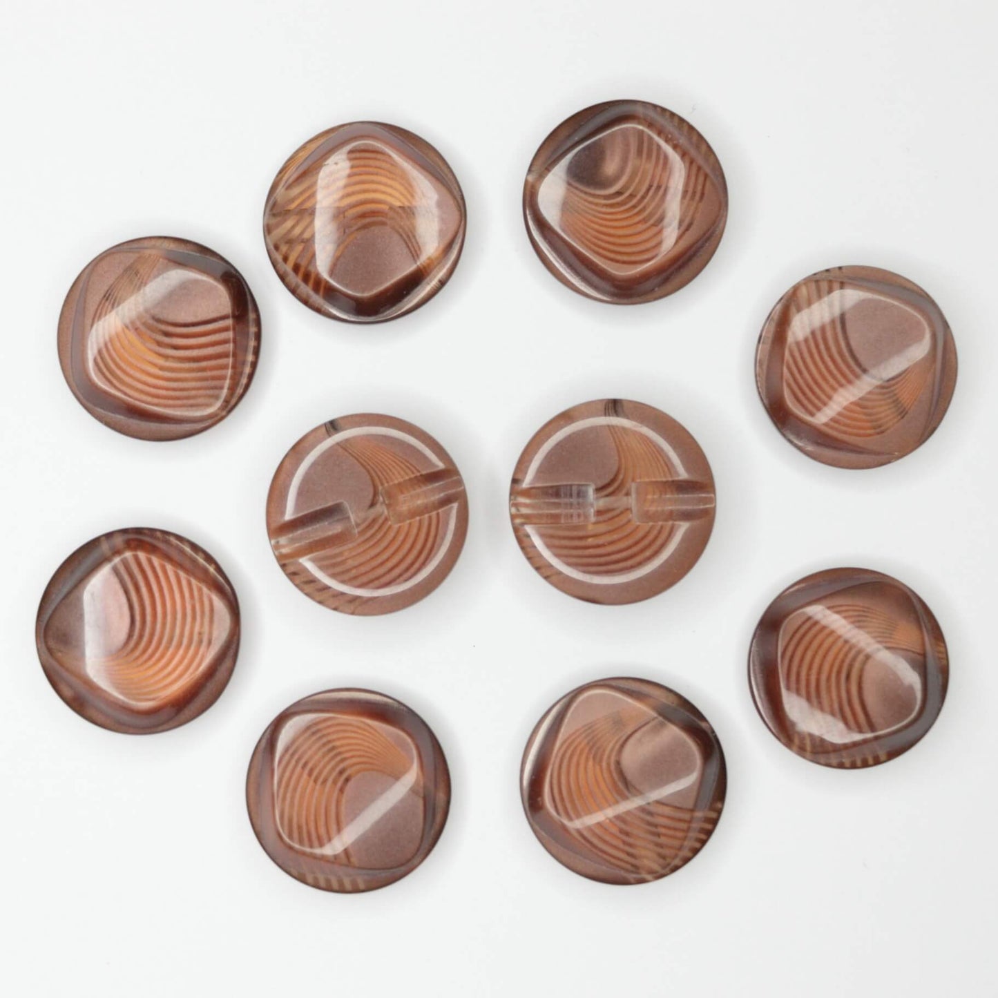 24mm Bronze Swirl Bridge-Hole Buttons 10pk