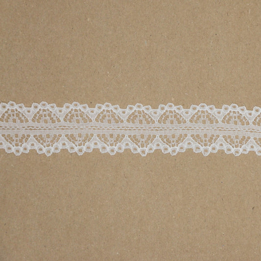 24mm White Double-Sided Lace per/metre