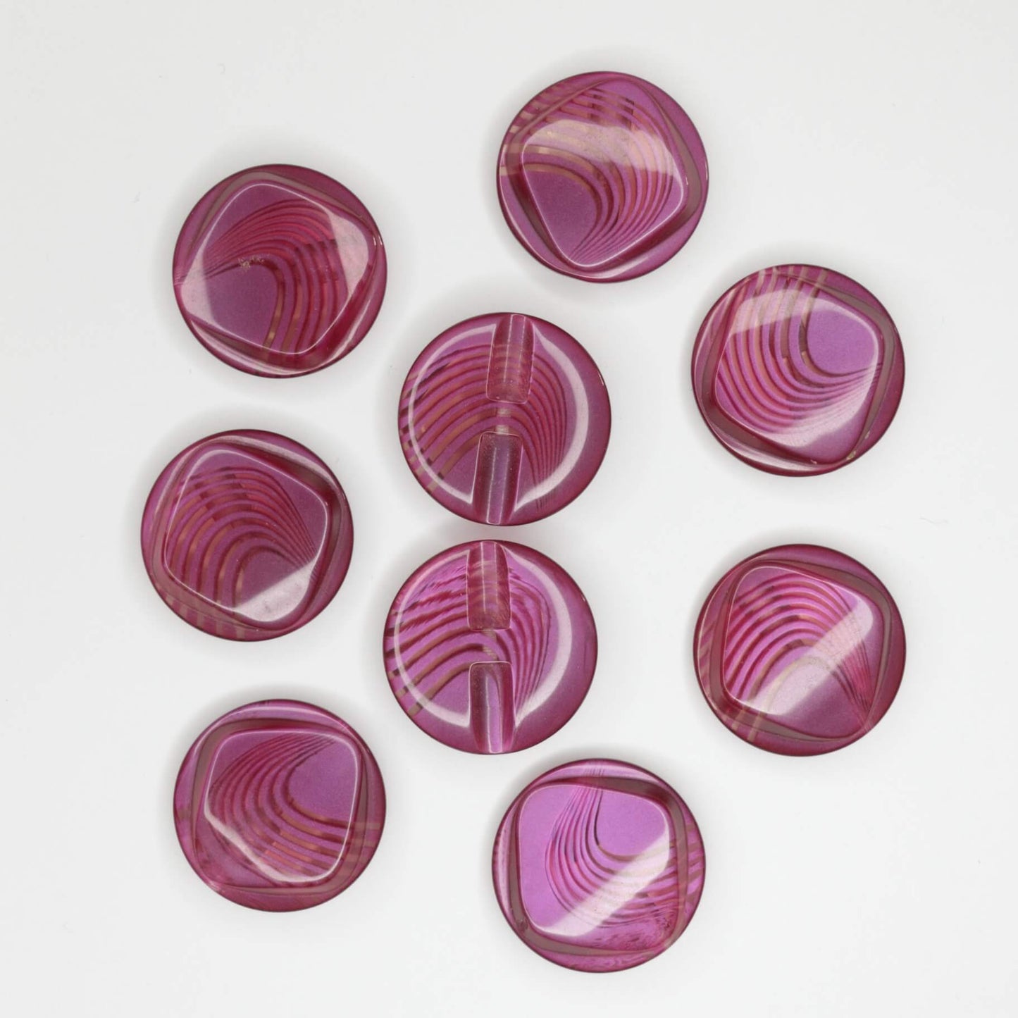 24mm Pink Swirl Bridge-Hole Buttons 9pk