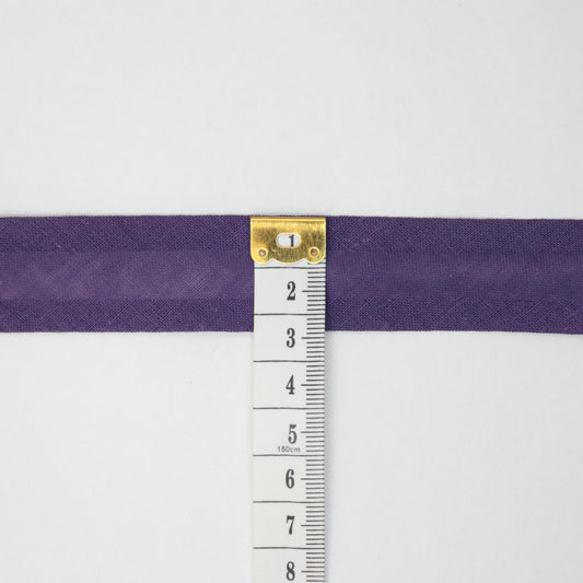 25mm Purple Cotton Folded Bias-Binding per/metre