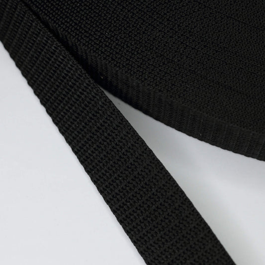 25mm Black Polypropylene Webbing 1m