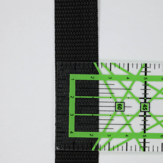 25mm Black Polypropylene Webbing 1m