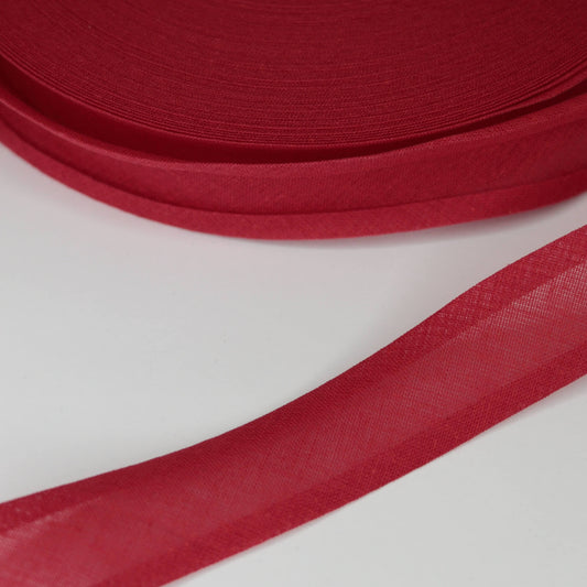 25mm Red Folded Cotton Bias-Binding 1m