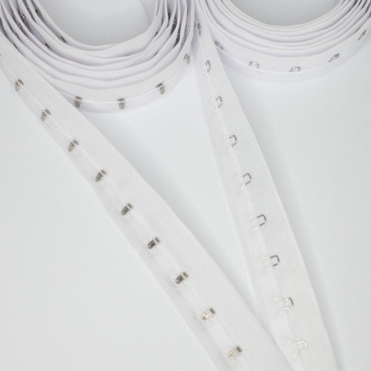 25mm White Hook & Eye Tape 1m