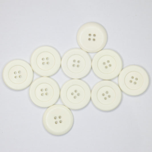 27mm Off-White Plastic 4H Buttons 10pk