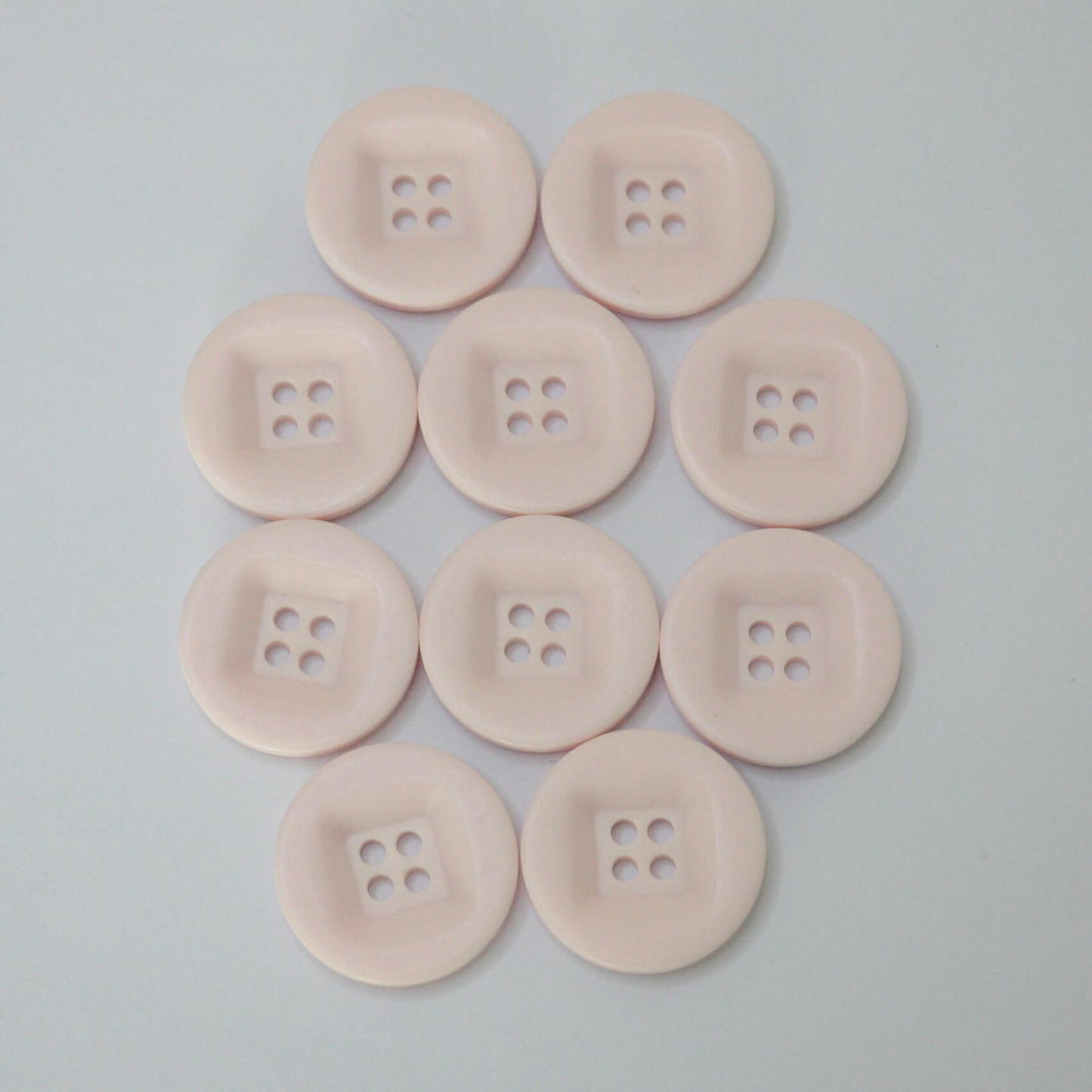28mm Light Pink 4-Hole Plastic Buttons 10pk
