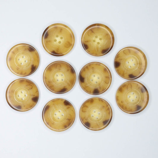 28mm Tan & Brown 4-Hole Buttons 10pk