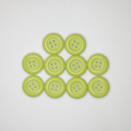 30mm Chunky Green 4H Buttons 10pk