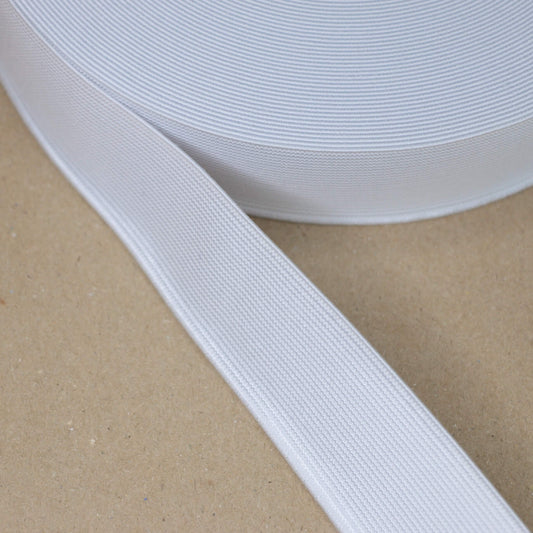 32mm White Loom Elastic 1m