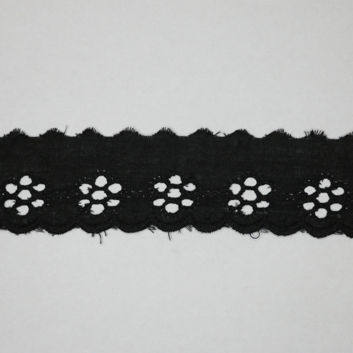 38mm Black Broderie Anglaise Trim per/metre