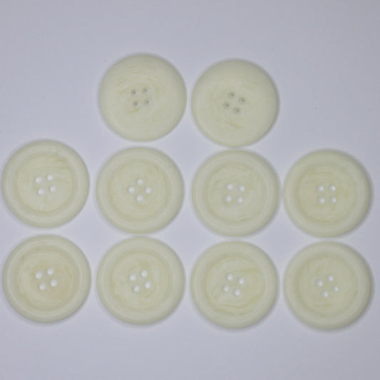 38mm Off-White 4-Hole Buttons 10pk