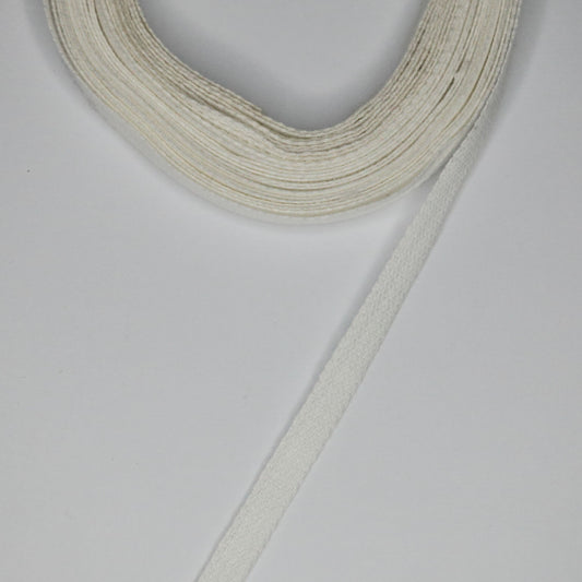 6mm White Cotton Tape 5m