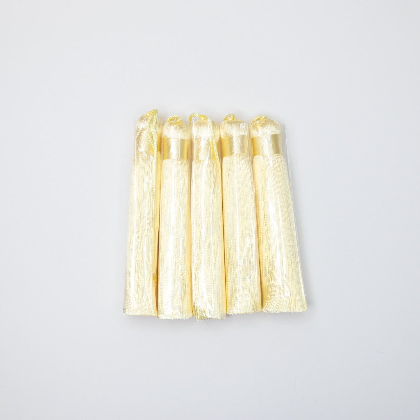 75mm (3-inch) Lemon Silky Tassels 5pk