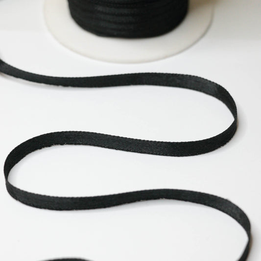 7mm Black Satin Ribbon 5m