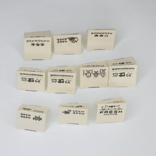 Assorted Handmade Double-Fold Fabric Labels 10pk