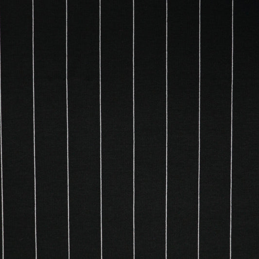 B&W Pin Stripe Cotton Blend Ponte Roma per/metre