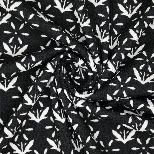 B&W Print Bubble Crepe 1m