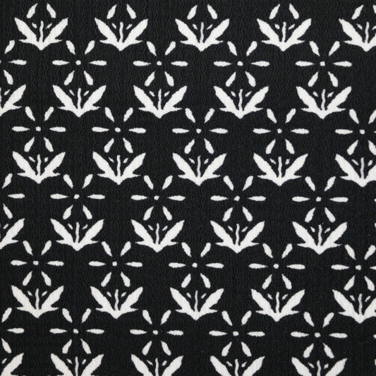 B&W Print Bubble Crepe 1m