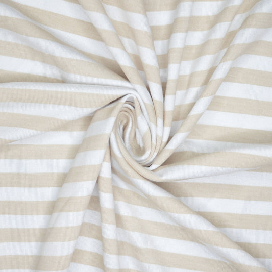 Beige & White Striped Jersey 1m