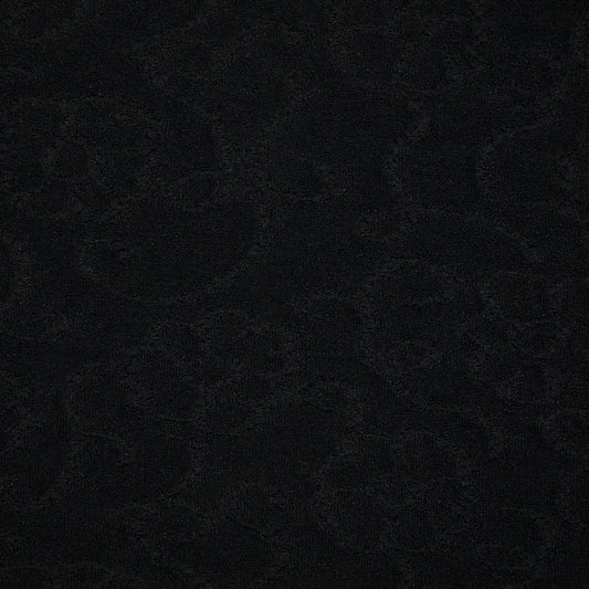 Black Embossed Floral Knit Jersey per/metre