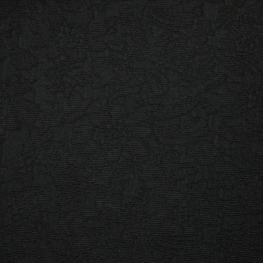 Black Floral Embossed Jacquard 1m