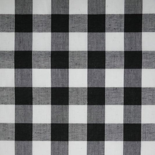 Black One-Inch Corded Gingham Polycotton per/metre
