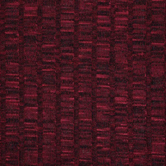 Black & Red Cotton Ribbed Knit Jersey per/metre