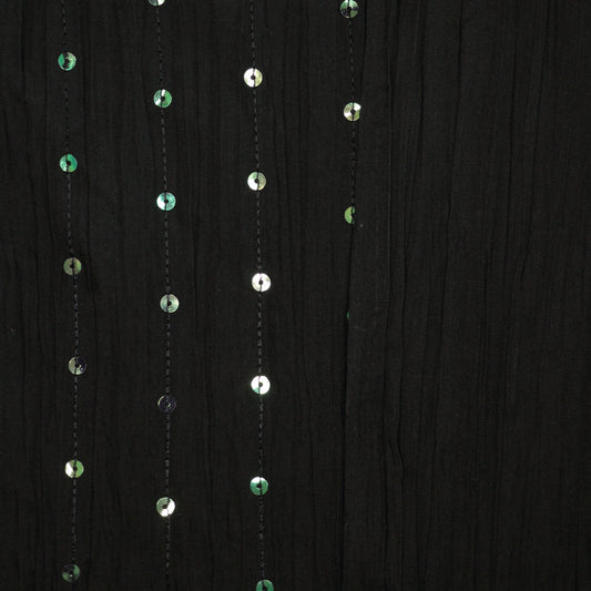 Black Sequin Crinkle Polycotton 1m