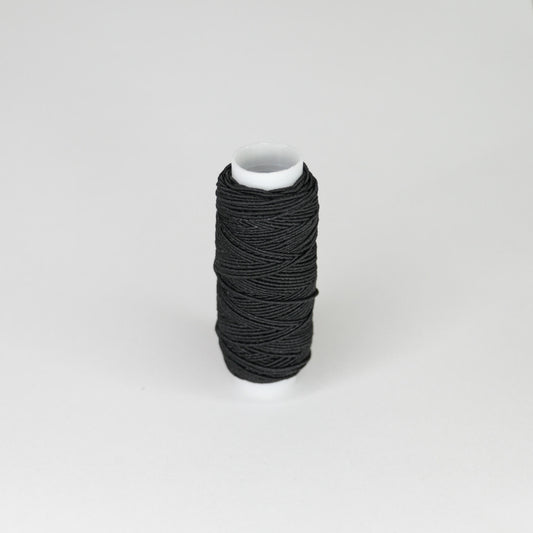 Black Shirring Elastic 20m