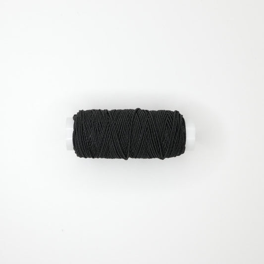 Black Shirring Elastic 20m