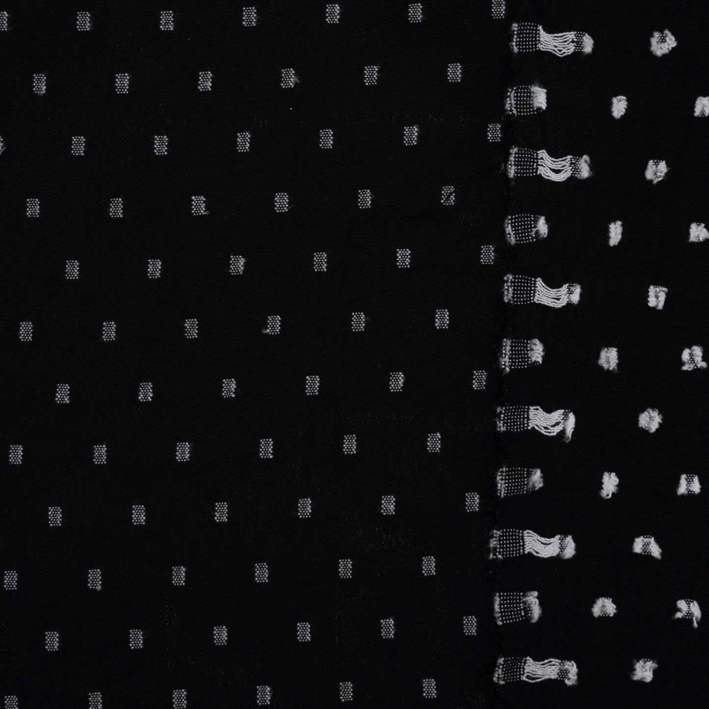 Black and White Dobby Weave Polyester per/metre