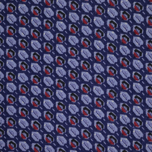 Blue Abstract Vintage Cotton Brushed per/metre